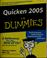 Cover of: Quicken 2005 for dummies