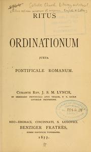 Cover of: Ritus ordinationum: juxta Pontificale Romanum