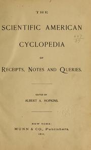 Cover of: The Scientific American cyclopedia of receipts, notes and queries