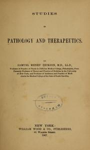 Cover of: Studies in pathology and therapeutics