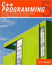 Cover of: C++ Programming: from problem analysis to program design