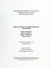 Cover of: Reevaluating the modernization hypothesis