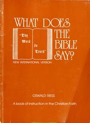 Cover of: What does the Bible say? by Oswald Riess