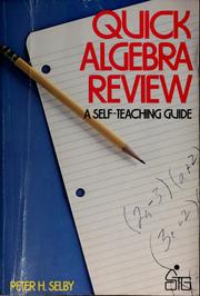 Cover of: Quick algebra review by Peter H. Selby