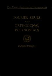 Cover of: Fourier series and orthogonal polynomials by Dunham Jackson