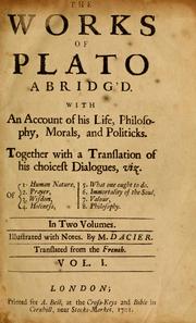 Cover of: The works of Plato abridg'd by José Ignacio García Hamilton