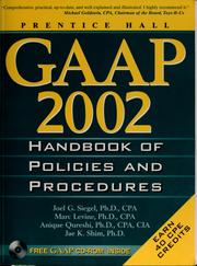 Cover of: GAAP handbook of policies and procedures, 2002