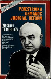 Cover of: Perestroika demands judicial reform