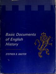 Cover of: Basic documents of English history