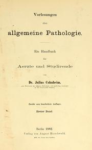 Cover of: Vorlesungen über allgemeine Pathologie: ein Handbuch für Aertze und Studirende