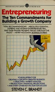 Cover of: Entrepreneuring by Steven C. Brandt