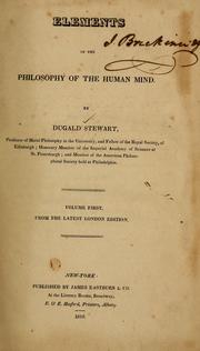 Cover of: Elements of the philosophy of the human mind ... by Dugald Stewart
