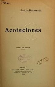 Cover of: Acotaciones: primera serie
