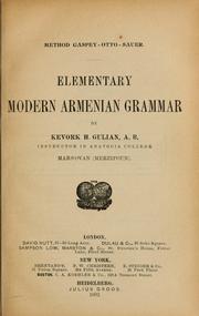 Cover of: Elementary modern Armenian grammar