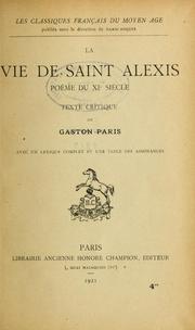La vie de saint Alexis by Alexius Saint.