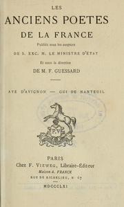 Cover of: Aye d'Avignon, chanson de geste: Publ. pour la première fois d'après le manuscrit unique de Paris