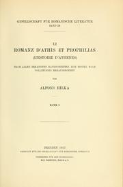Cover of: Li romanz d'Athis et Prophilias.: l'Estoire d'Athenes