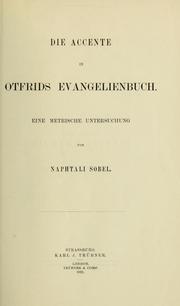 Die accente in Otfrids Evangelienbuch by Naphtali Sobel