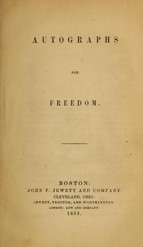 Autographs for freedom by Griffiths, Julia