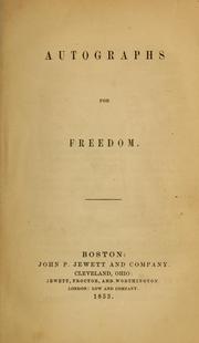 Cover of: Autographs for freedom by Griffiths, Julia