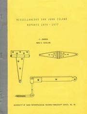 Cover of: Miscellaneous San Juan Island reports 1976-1977 | C. Johnson