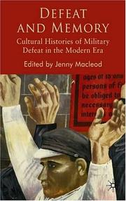 Cover of: Defeat and memory by [edited by] Jenny Macleod.