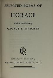 Cover of: Selected poems of Horace by Horace