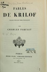 Cover of: Fables de Krilof: tr. en vers français par Charles Parfait.