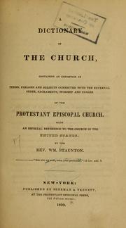 Cover of: A dictionary of the church...