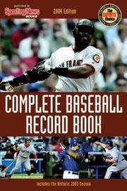 Cover of: Complete Baseball Record Book, 2004 Edition