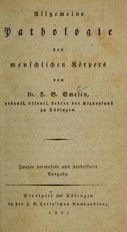 Cover of: Allgemeine Pathologie des menschlichen Körpers