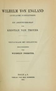 Cover of: Wilhelm von England (Guillaume d'Angleterre): ein abenteuerroman