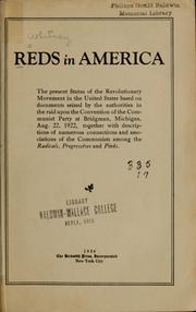 Cover of: Reds in America by Whitney, Richard Merrill