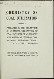 Cover of: Chemistry of coal utilization.