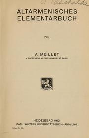 Cover of: Altarmenisches Elementarbuch by Antoine Meillet