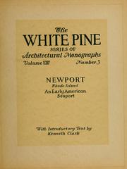Cover of: An architectural monographs on Newport, Rhode Island: an early American seaport