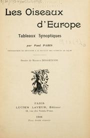 Cover of: Les oiseaux d'Europe by Paul Paris