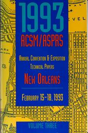Cover of: 1993 ACSM/ASPRS Annual Convention & Exposition by ASPRS-ACSM Convention (1993 New Orleans, La.)