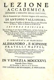 Cover of: Lezione accademica intorno l'origine delle fontane by Antonio Vallisnieri