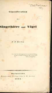 Cover of: Classification der säugethiere und vögel