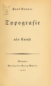 Cover of: Typografie als Kunst