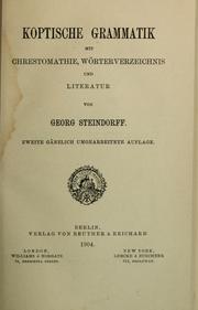 Cover of: Koptische Grammatik: mit Chrestomathie, wörterverzeichnis und Literatur