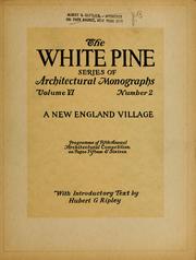 Cover of: An architectural monographs on A New England village by Hubert G. Ripley