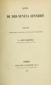 Cover of: Quid de Deo Seneca senserit by Lucien Lévy-Bruhl