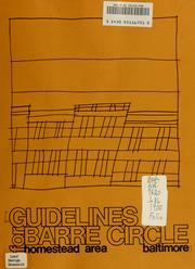 Cover of: Guidelines for Barre Circle homestead area, Baltimore