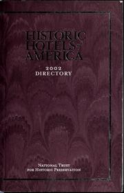 Cover of: Historic hotels of America: 2002 Directory