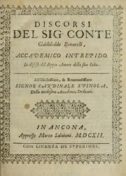 Cover of: Discorsi del sig. conte Guidobaldo Bonarelli ... in difesa del doppio amore della sua Celia