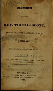 Memoir of the Rev. Thomas Scott, rector of Aston Sandford, Bucks by John] [Scott