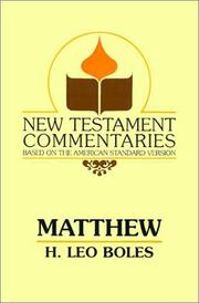 Cover of: Matthew: A Commentary on the Gospel According to Matthew (New Testament Commentaries (Gospel Advocate))