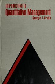 Cover of: Introduction to quantitative management | George Jacob Brabb